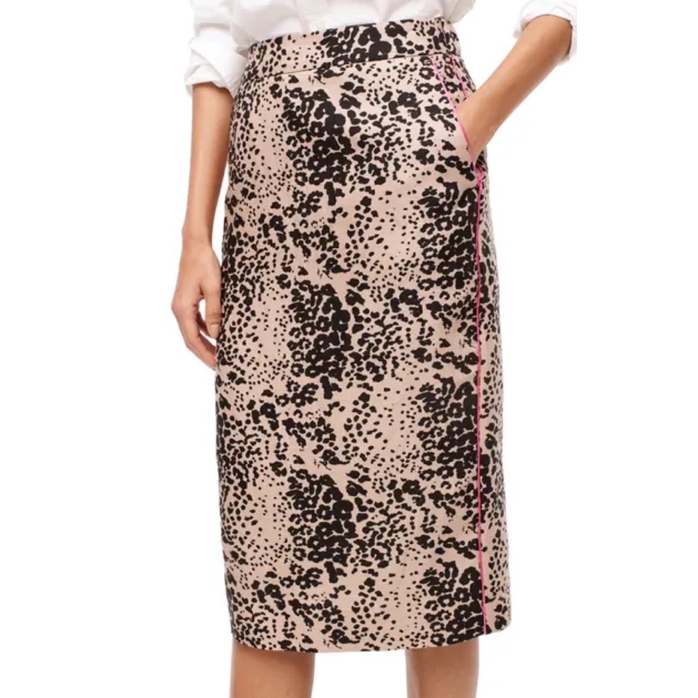 J. Crew Black and Tan Pencil Skirt